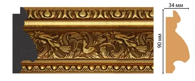Интерьерный багет плинтус потолочный 84, античное золото, 152-552|Цена,  фото| Купить в «Двери Возим»