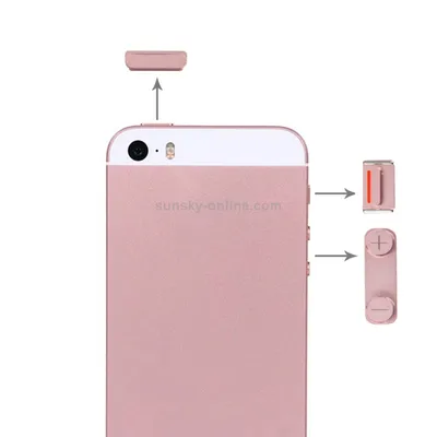 Боковые кнопки + лоток для SIM-карты для iPhone SE (розовое золото)