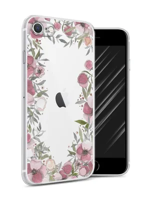 Чехол Awog на Apple iPhone SE 2020 / Айфон SE 2020 \"Розовая цветочная  рамка\" - купить в Awog, цена на Мегамаркет