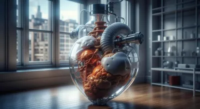 Искусственное сердце на иллюстрации фона 3d сердцебиения, Иллюстрация штока  - иллюстрации насчитывающей кровь, оборудование: 212289829