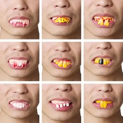 10 шт. забавные искусственные зубы, резиновые грязные зубы, розыгрыш,  реквизит для трюка, искусственные игрушки | AliExpress