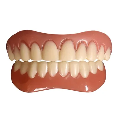 Искусственные зубы, силиконовые, верхние и нижние, виниры | AliExpress