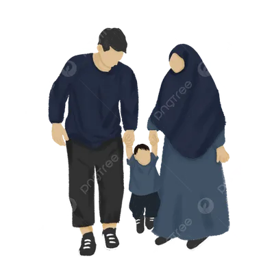 мусульманская семья счастлива PNG , мусульманская семья, родители,  счастливая мусульманская семья PNG картинки и пнг PSD рисунок для  бесплатной загрузки