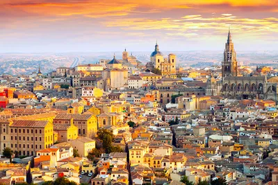 Фотообои Панорама Толедо в Испании купить на стену • Эко Обои