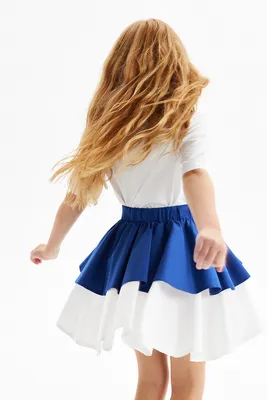 Пышная юбка с оборками для девочки синий яркий купить в интернет-магазине  Silver Spoon