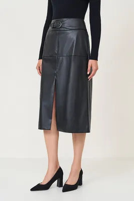 Женская Юбка из эко кожи с поясом и подкладкой в виде шорт (размер 42-48)  купить в онлайн магазине - Unimarket