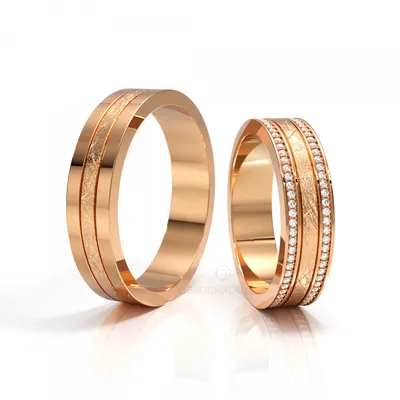 Золотые обручальные кольца с чернением, бриллиантами, розовое золото в  Москве, цена 133000 руб.: купить в интернет-