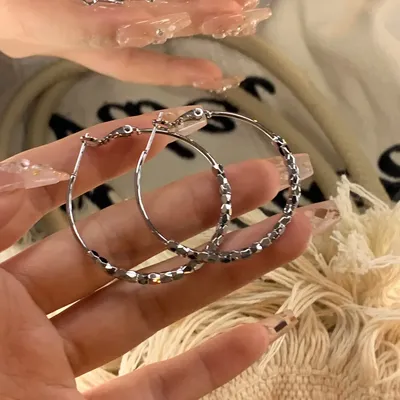 Женские шикарные изящные ювелирные изделия, крупные серьги-кольца,  изысканные металлические серьги из бисера, винтажные модные украшения в  Корейском стиле | AliExpress