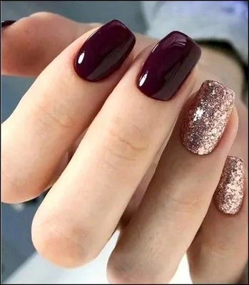 Зимняя вишня» - изысканный маникюр на каждый день | Glitter gel nail  designs, Glitter gel nails, Wine nails