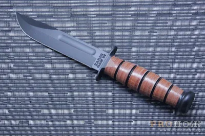 Тактический нож KA-BAR Short USMC Fighting/Utility Knife, 1095 Carbon  Steel, Leather Sheath