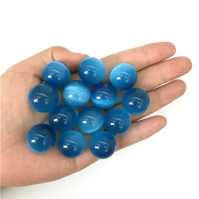 1 шт. небесно-голубой камень кошачий глаз шарик синие криоральные  сферические шарики кристалл драгоценный камень лечебные камни подарки  натуральные кварцевые кристаллы | AliExpress