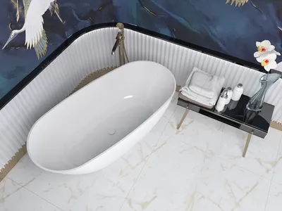 Отдельностоящая ванна NT Bagno Petalo из искусственного камня.