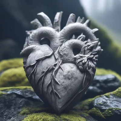 Каменное сердце похожее на …» — создано в Шедевруме