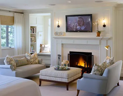 Камин в интерьере маленькой гостиной - фото, дизайн | Феломена | Modern  contemporary living room, Contemporary fireplace, Off center fireplace