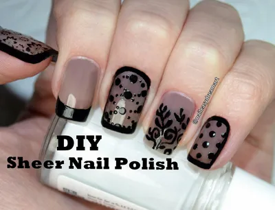 How to DIY Sheer Tint Nail Polish | 5 Designs | Прозрачный Дизайн Ногтей...  | Кружева маникюр, Кружева ногти, Ногти