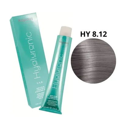 Kapous Hialuronic краска для волос HY 8.12 Светлый блондин пепельный  перламутровый, 100 мл - Профессиональная косметика