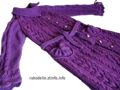 Мир хобби: Фиолетовый кардиган (вязание спицами)