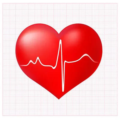 Кардиограмма здорового сердца на фоне экг | Премиум векторы