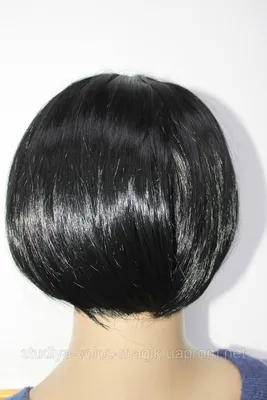 Парик искусственный короткие волосы стрижка боб каре черные  (ID#1053432122), цена: 720 ₴, купить на Prom.ua