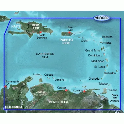 Карибское море и острова Карибского бассейна на карте мира