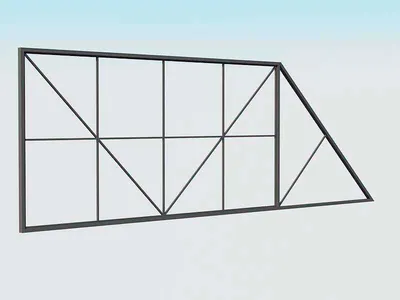 Каркас откатных ворот под обшивку + дополнительно ребро жесткости. Проем:  4х2 (ШхВ) купить с доставкой.