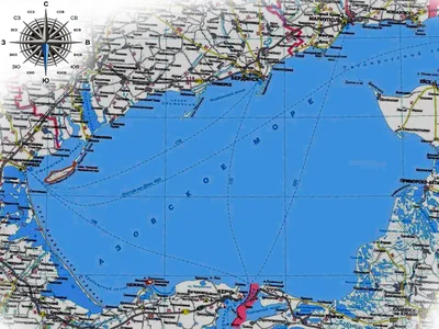 Черное и Азовское моря - карта-схема ледового покрова.