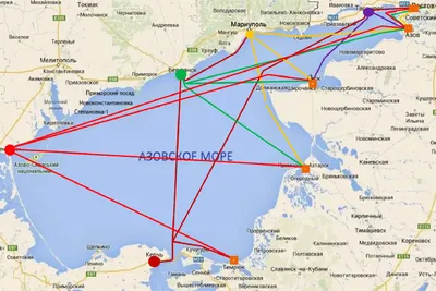 Карта Азовского моря (Россия) на русском языке, расположение на карте мира  с городами, метро, центра, районов и округов