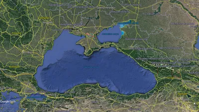 Карта морских течений Черного моря. Карта поверхностных морских течений - Черное  море, A0 -