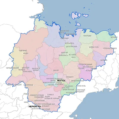 Карта республики Саха (Якутия)