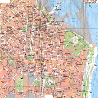 Большая подробная карта центральных улиц Одессы на русском | Auto-Maps.com  | Карты всех стран мира
