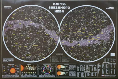 Настенные карты. Атласы. Карты звездного неба (астрономические)