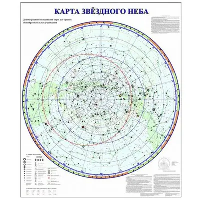 Карта звёздного неба - южное полушарие