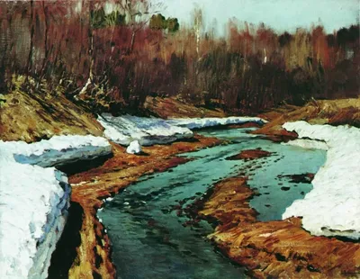 Сочинение по картине Исаака Ильича Левитана «Весна - большая вода» - online  presentation