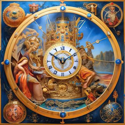 Картина часы в стиле чакрологии» — создано в Шедевруме
