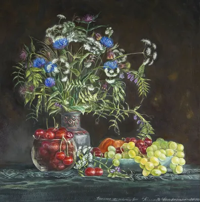 Презентация. Описание картины Ф.П.Толстого «Цветы, фрукты, птица» (урок  развития речи в 5 классе).