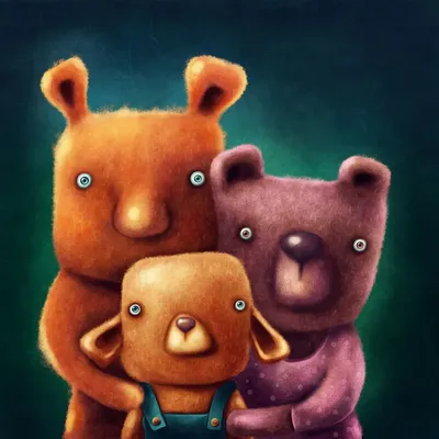 Classic Art Картина модульная на холсте 3 Bears/3 медведя 180х100