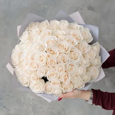 Букет белых роз - 131 шт. за 51 690 руб. | Бесплатная доставка цветов по  Москве