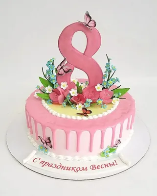 Корпоративный торт на 8 марта №11897 купить по выгодной цене с доставкой по  Москве. Интернет-магазин Московский Пекарь