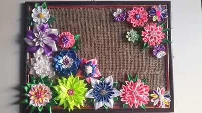 Пано из цветов канзаши - YouTube