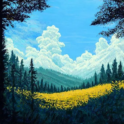 Картина маслом «Очарование леса» - художник Трубников Андрей 002225