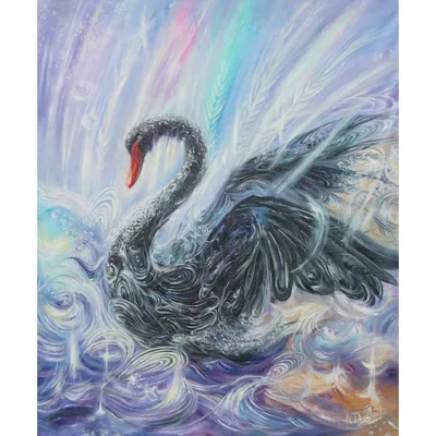 Картина на полотне Пара лебедей на воде № s15203 в ART-holst.com.ua