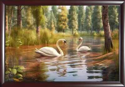 Картина на холсте \"Белый лебедь\"