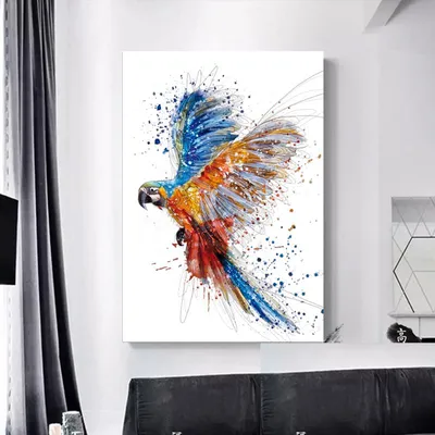 Картина на полотне Птицы на ветви с цветами № s33933 в ART-holst.com.ua