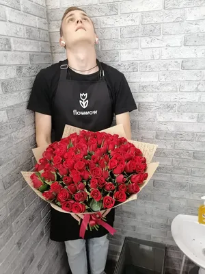 Букет 51 кенийская красная роза 50см купить с доставкой в СПб. | Букет N2