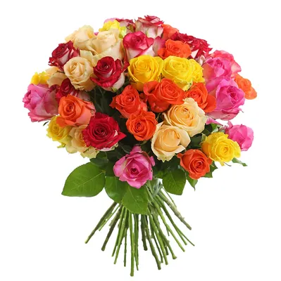 Купить Букет из 41 белой кенийской розы в Москве недорого с доставкой