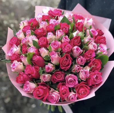 Букет из 51 розовой кенийской розы» - купить в Пскове за 7 870 руб