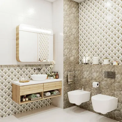 3D раскладка плитки - Дизайн-проект ванной комнаты - плитка Cifre Omnia