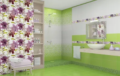 Плитка для ванной Керамическая плитка Фёрнс Нефрит-керамика: цвет -  зеленый; размер плитки - - Купить в интернет-магазине