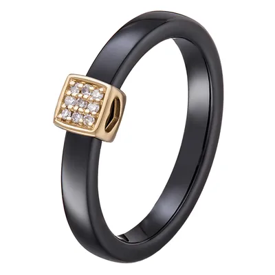 Cappuccino ceramic, pink gold and diamonds ring | DAMIANI