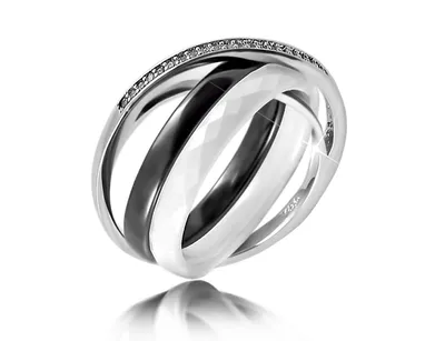 Керамика кольцо черно-белое купить в интернет магазине в Москве